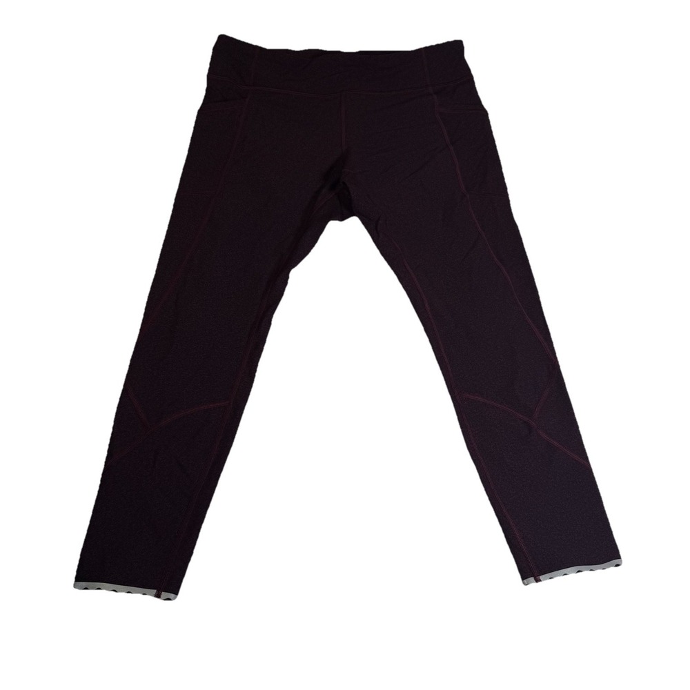Lululemon Speckled Burgundy‎ Scalloped Leggings Size 12